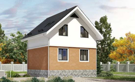 100-005-Л Проект трехэтажного дома с мансардным этажом, небольшой дом из твинблока Урюпинск | Проекты домов от House Expert