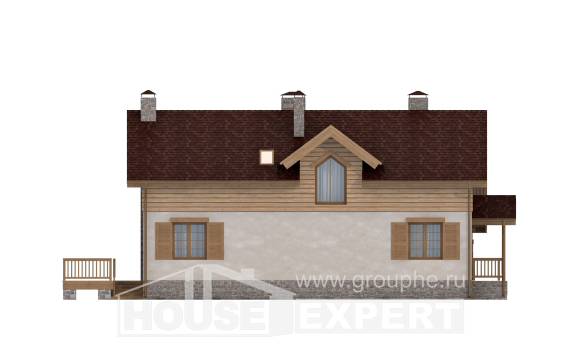 165-002-П Проект двухэтажного дома мансардный этаж, гараж, уютный коттедж из газобетона Михайловка, House Expert