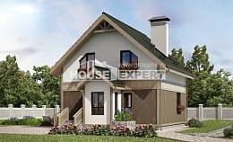 105-001-Л Проект двухэтажного дома мансардный этаж, экономичный домик из бризолита Камышин, House Expert