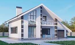190-008-П Проект двухэтажного дома с мансардой и гаражом, простой домик из арболита Урюпинск, House Expert