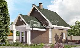 140-003-П Проект двухэтажного дома мансардой, гараж, классический загородный дом из арболита Фролово, House Expert