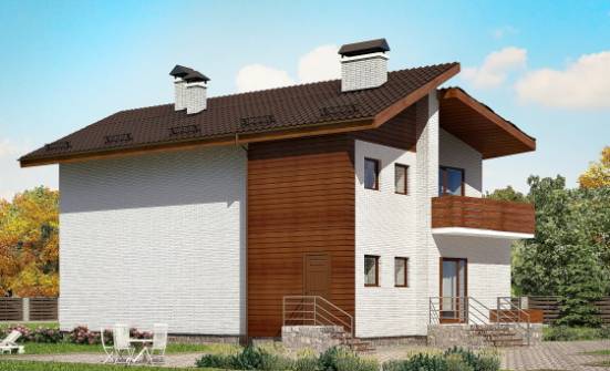 180-009-П Проект двухэтажного дома мансардный этаж, средний домик из кирпича Волжский | Проекты домов от House Expert