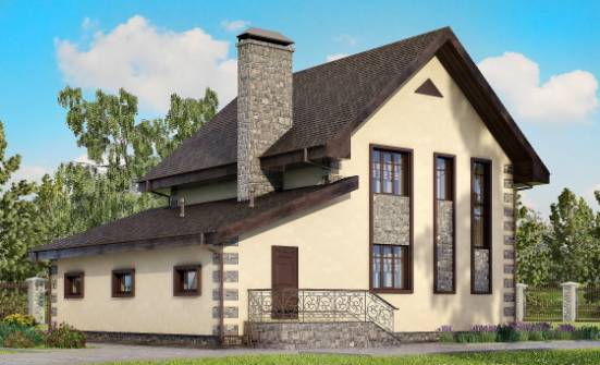 160-004-П Проект двухэтажного дома и гаражом, современный загородный дом из теплоблока Калач-на-Дону | Проекты домов от House Expert