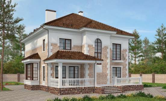 220-008-П Проект двухэтажного дома, красивый домик из кирпича Михайловка | Проекты домов от House Expert