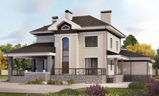365-001-Л Проект трехэтажного дома, гараж, современный домик из кирпича Волгоград | Проекты домов от House Expert