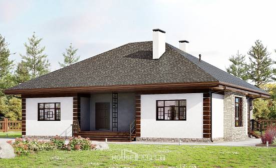 135-003-П Проект одноэтажного дома, недорогой домик из пеноблока Урюпинск | Проекты домов от House Expert