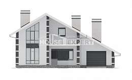 190-008-П Проект двухэтажного дома мансардой и гаражом, классический дом из блока Урюпинск, House Expert