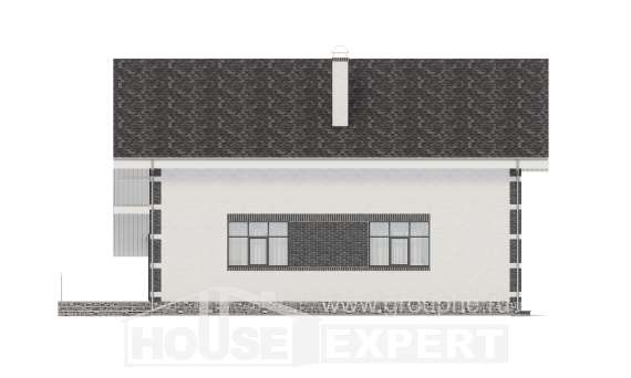 190-008-П Проект двухэтажного дома мансардой и гаражом, классический дом из газосиликатных блоков Урюпинск, House Expert