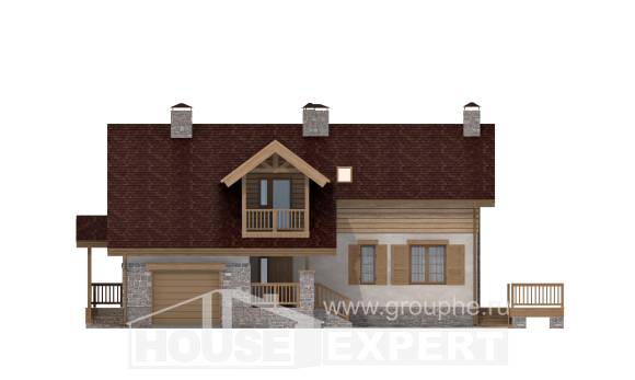 165-002-П Проект двухэтажного дома мансардой и гаражом, доступный домик из керамзитобетонных блоков Фролово, House Expert