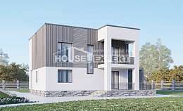 150-017-П Проект двухэтажного дома, бюджетный коттедж из блока Котово, House Expert