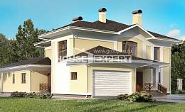 375-002-Л Проект двухэтажного дома и гаражом, современный коттедж из кирпича Михайловка, House Expert