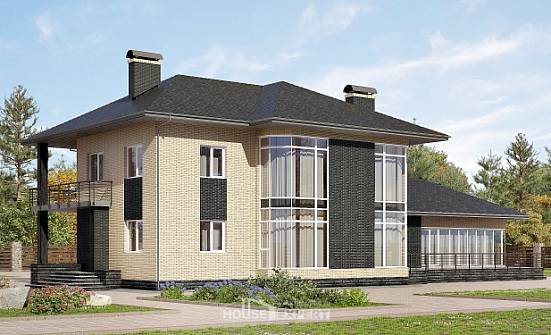 305-003-Л Проект двухэтажного дома, огромный коттедж из арболита Волжский | Проекты домов от House Expert