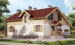 165-002-П Проект двухэтажного дома мансардой, гараж, простой загородный дом из блока Михайловка, House Expert