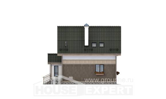 105-001-Л Проект двухэтажного дома с мансардным этажом, компактный домик из газосиликатных блоков Камышин, House Expert
