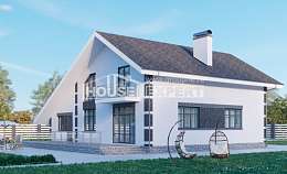 190-008-П Проект двухэтажного дома с мансардой и гаражом, просторный дом из газобетона Камышин, House Expert