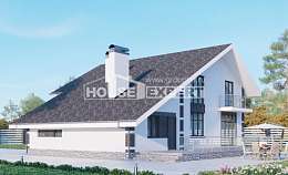190-008-П Проект двухэтажного дома с мансардой, гараж, простой домик из теплоблока Калач-на-Дону, House Expert