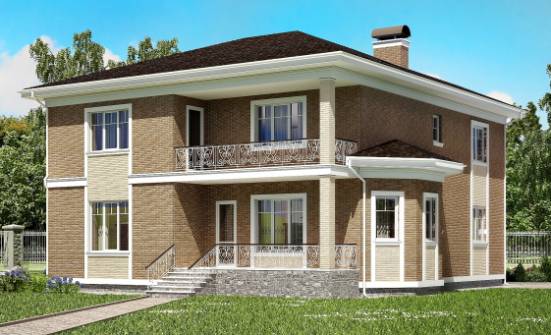335-002-П Проект двухэтажного дома, гараж, красивый коттедж из кирпича Урюпинск | Проекты домов от House Expert