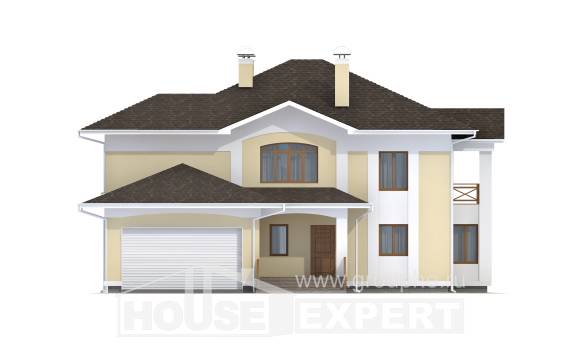 375-002-Л Проект двухэтажного дома, гараж, современный загородный дом из кирпича Михайловка, House Expert