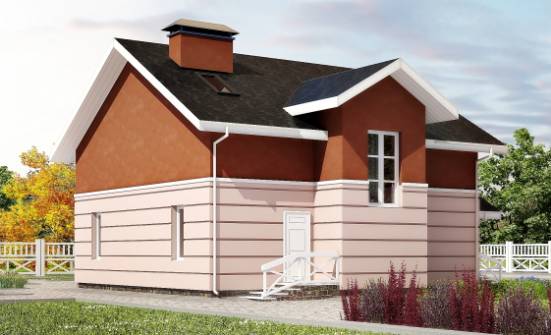155-009-Л Проект двухэтажного дома мансардой, бюджетный загородный дом из твинблока Фролово | Проекты домов от House Expert