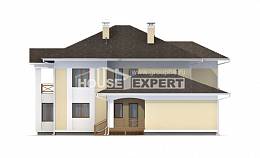 375-002-Л Проект двухэтажного дома и гаражом, большой коттедж из кирпича Волжский, House Expert