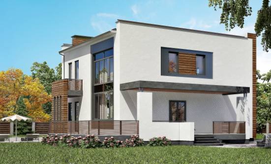 220-003-П Проект двухэтажного дома, гараж, средний коттедж из теплоблока Урюпинск | Проекты домов от House Expert