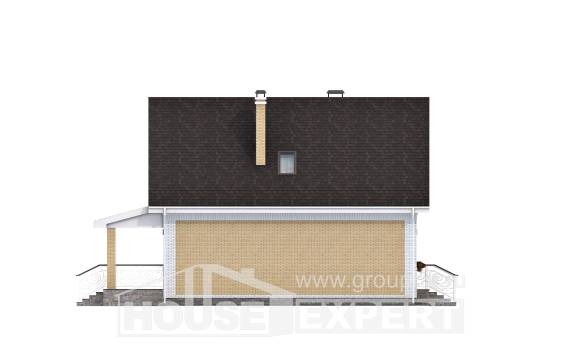 130-004-П Проект двухэтажного дома мансардой, экономичный загородный дом из поризованных блоков Волжский, House Expert