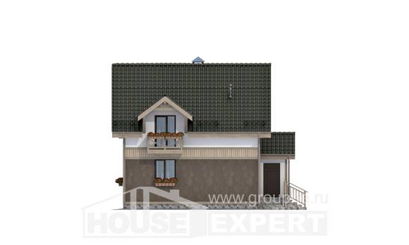 105-001-Л Проект двухэтажного дома с мансардным этажом, уютный загородный дом из керамзитобетонных блоков Волгоград, House Expert
