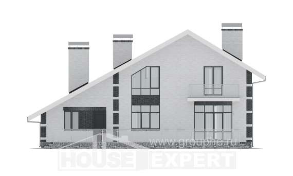 190-008-П Проект двухэтажного дома мансардный этаж и гаражом, современный домик из поризованных блоков Камышин, House Expert